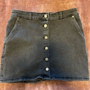 Roxy Black Button-Up Mini Skirt